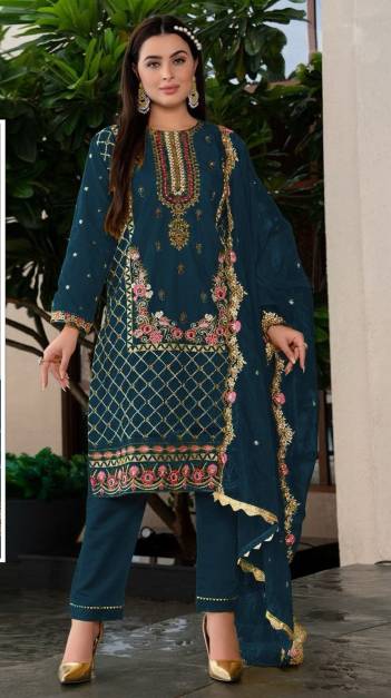 1092 BY MAARIA FAUX GEORGETTE WITH EXCLUSIVE SEQUENCE SALWAR KAMEEZ WHOLESALER IN INDIA